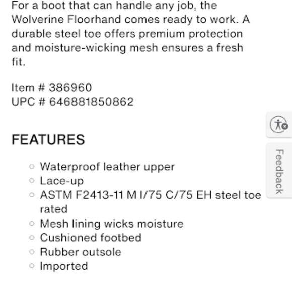 Wolverine Floorhand Steel Toe Boot - Picture 4 of 4